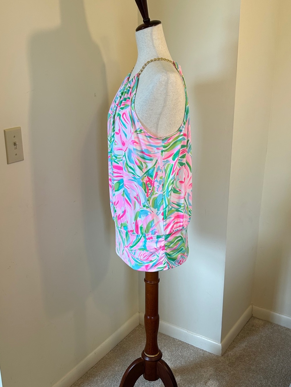 Lilly Pulitzer Pink & Green Floral Halter Camisole - Picture 5 of 10